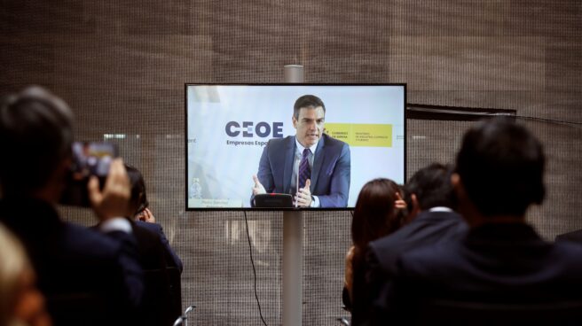 Pedro Sánchez, en el encuentro en la Cámara de Comercio.