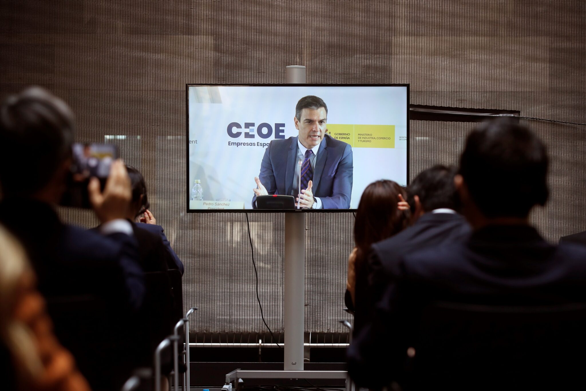 Pedro Sánchez, en el encuentro en la Cámara de Comercio.