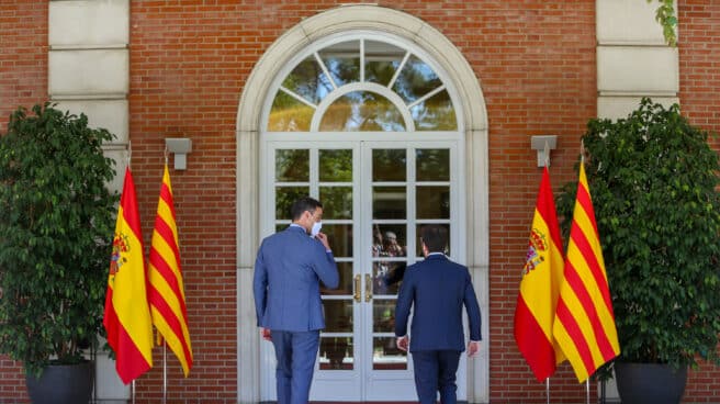 Sánchez y Aragonès la tarde de este martes en Moncloa