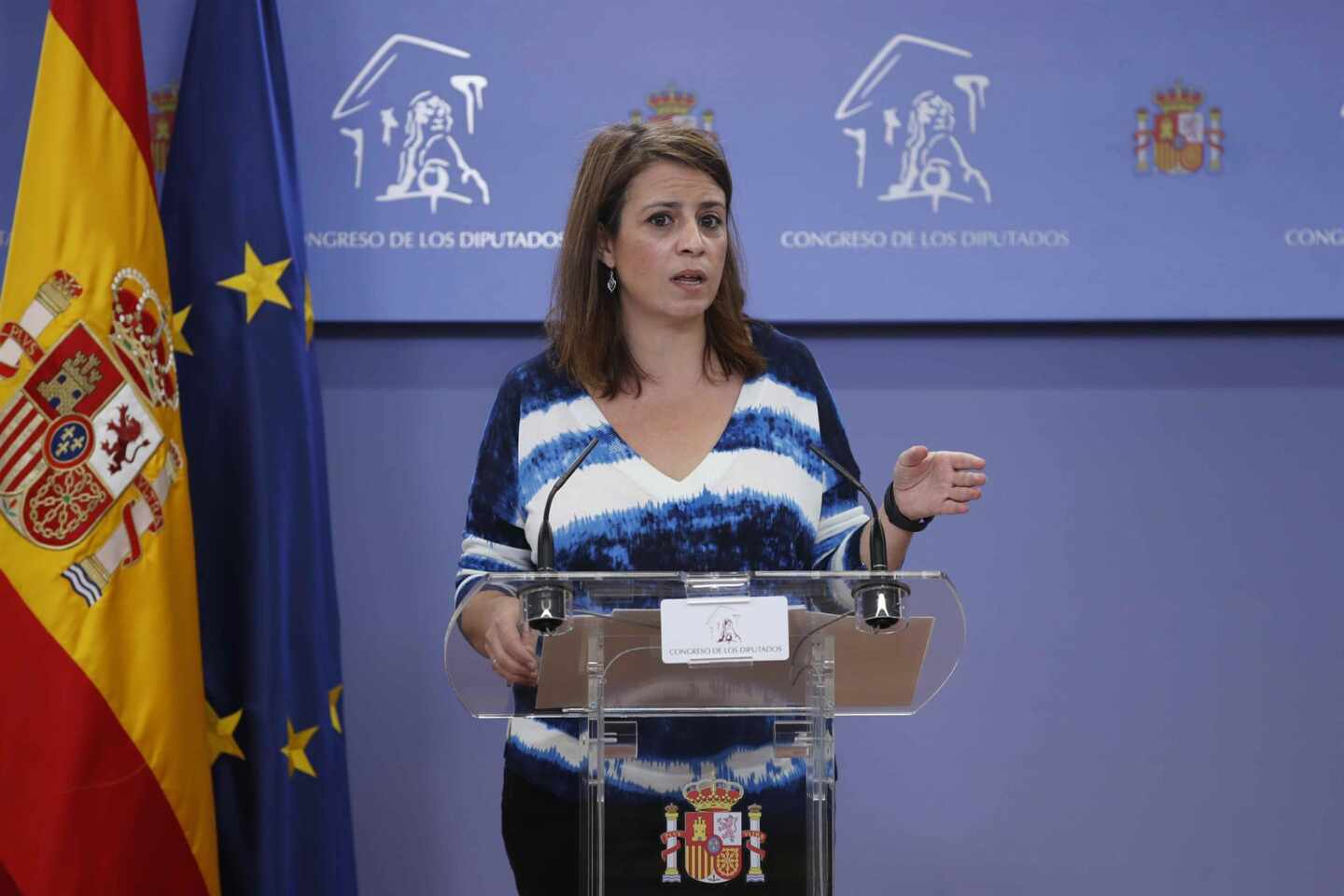 La portavoz del PSOE en el Congreso de los Diputados, Adriana Lastra.