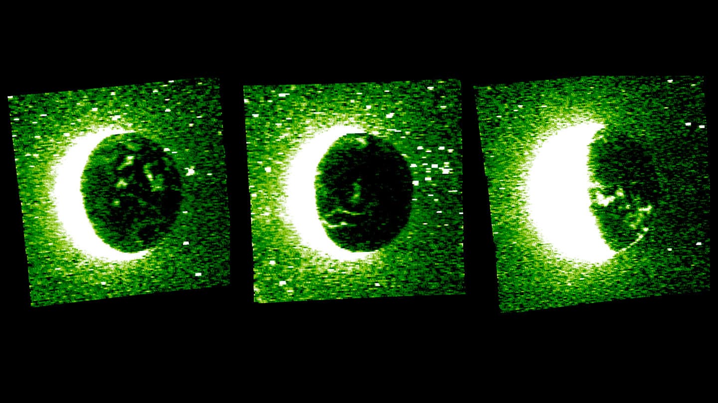 Secuencia de auroras discretas captada por la misión emiratí en Marte