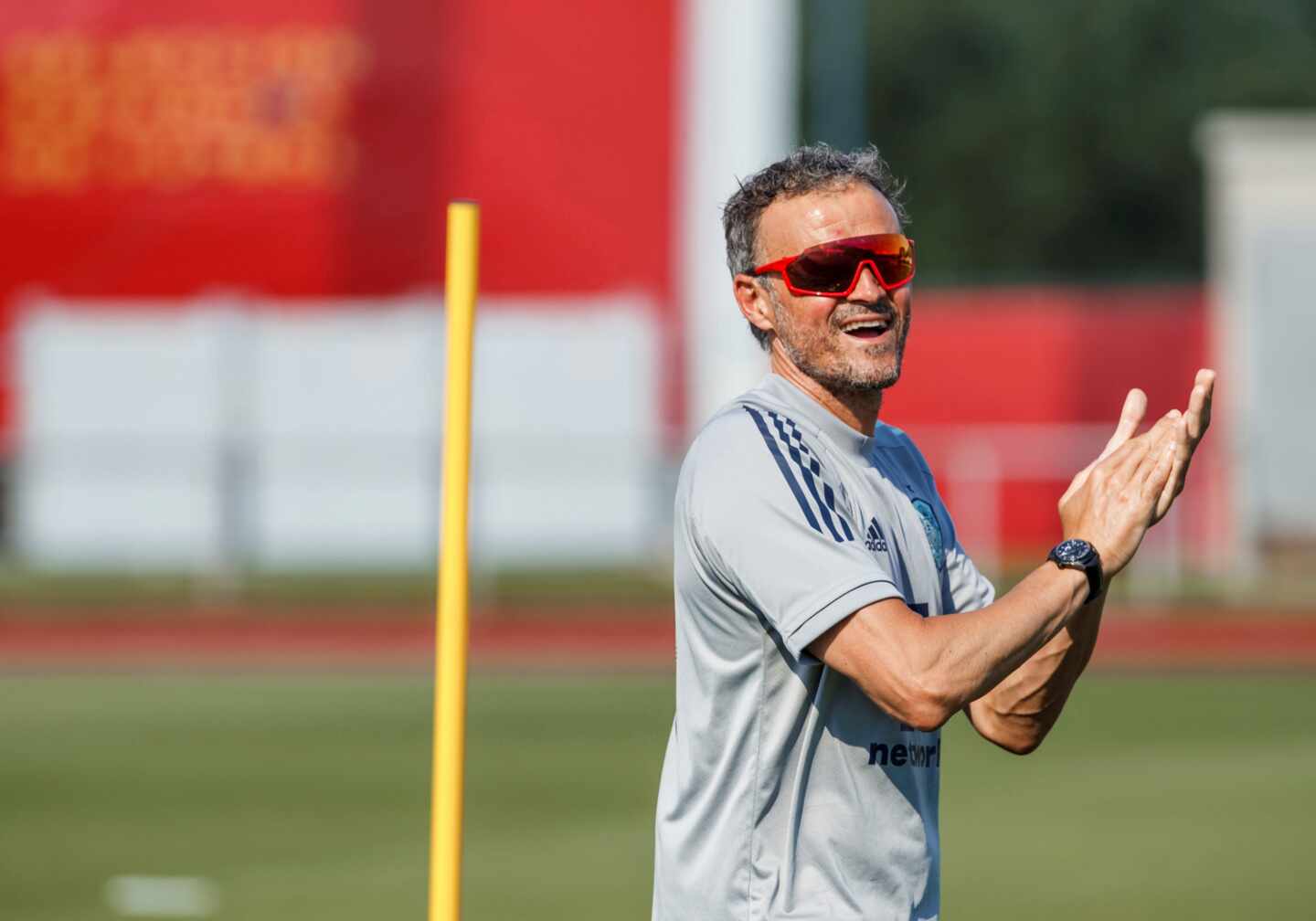 Luis Enrique, durante un entrenamiento.