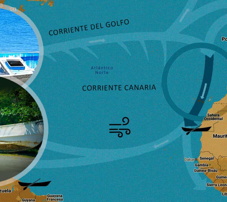 Un cayuco 'canario' en el Caribe