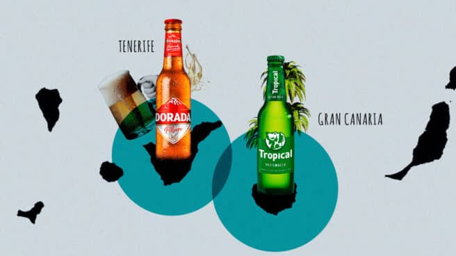 Dorada-Tropical, el derbi canario de la cerveza que no sale en los rankings. Ese será el titular para que se entienda mejor Imagen de las dos cervezas que triunfan en Canarias, Dorada y Tropical