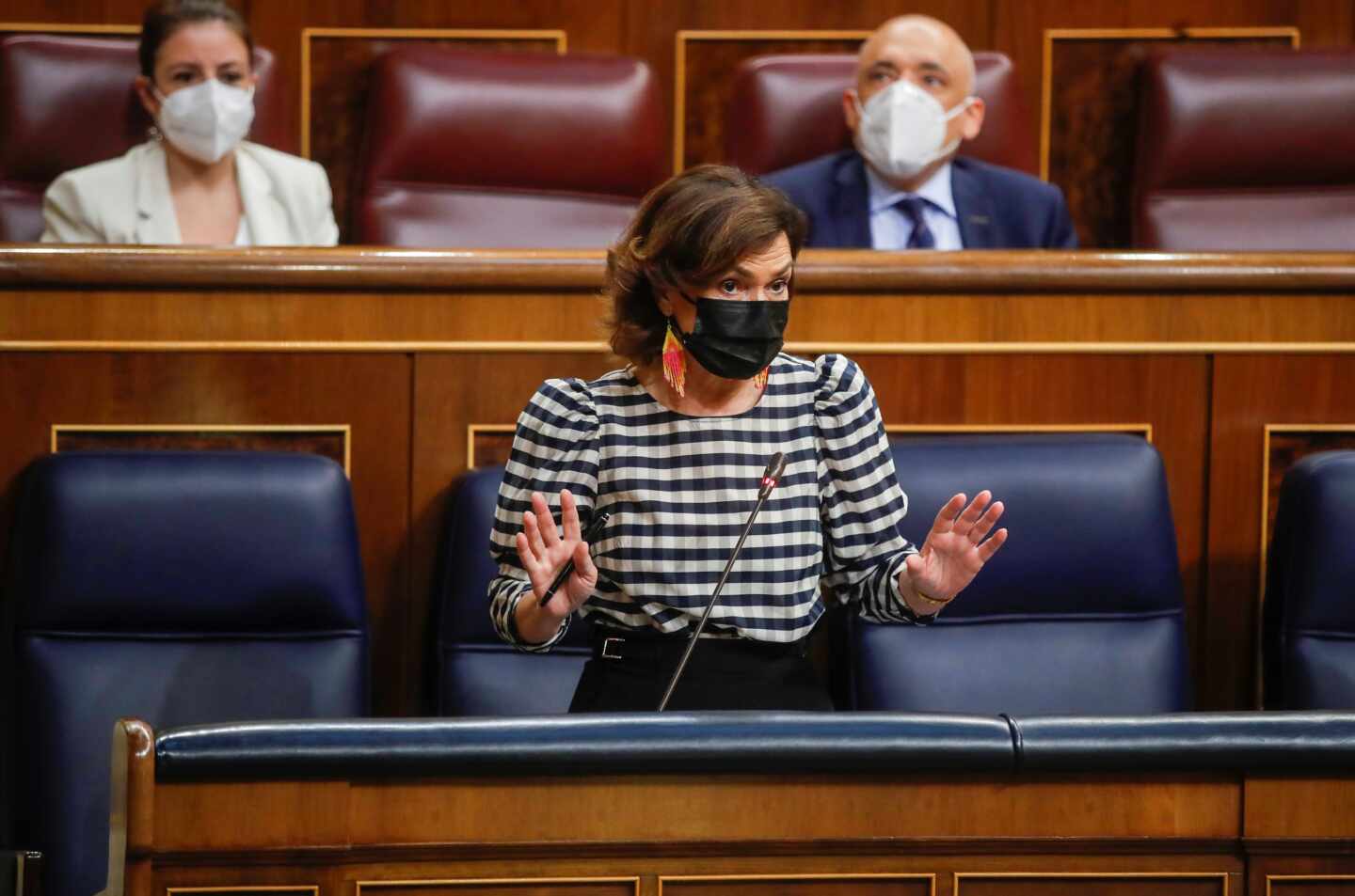 Carmen Calvo, en el Congreso.