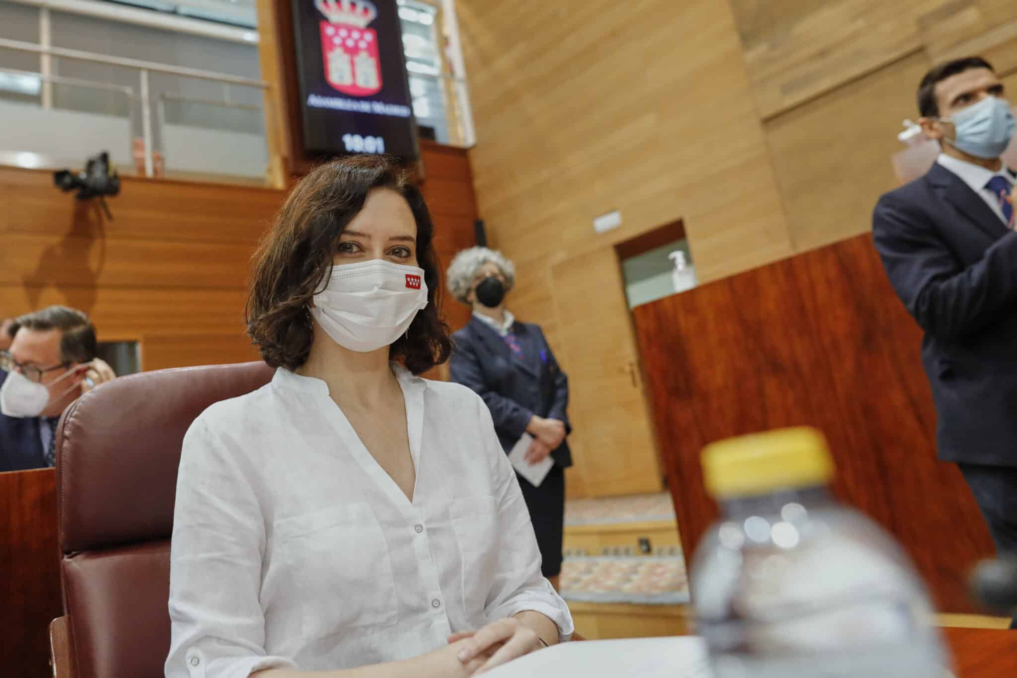 Isabel Díaz Ayuso, durante su investidura en la Asamblea de Madrid.