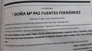 "Hace mucho que mi familia no es de sangre": la sorprendente esquela de una gallega