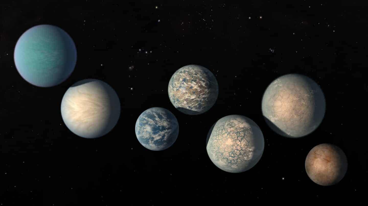 Exoplanetas recreados por la NASA.