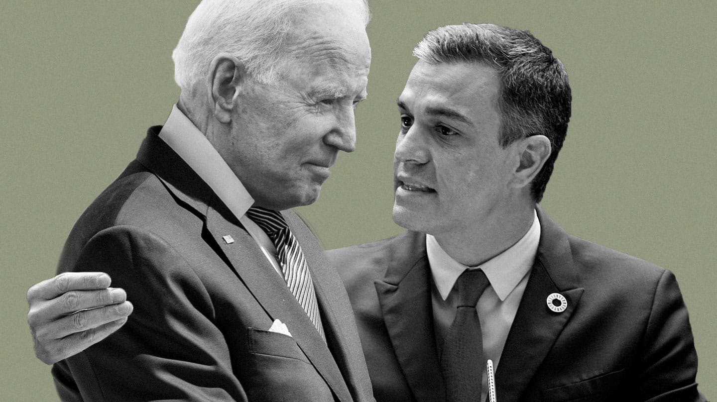 Montaje de Joe Biden y Pedro Sánchez