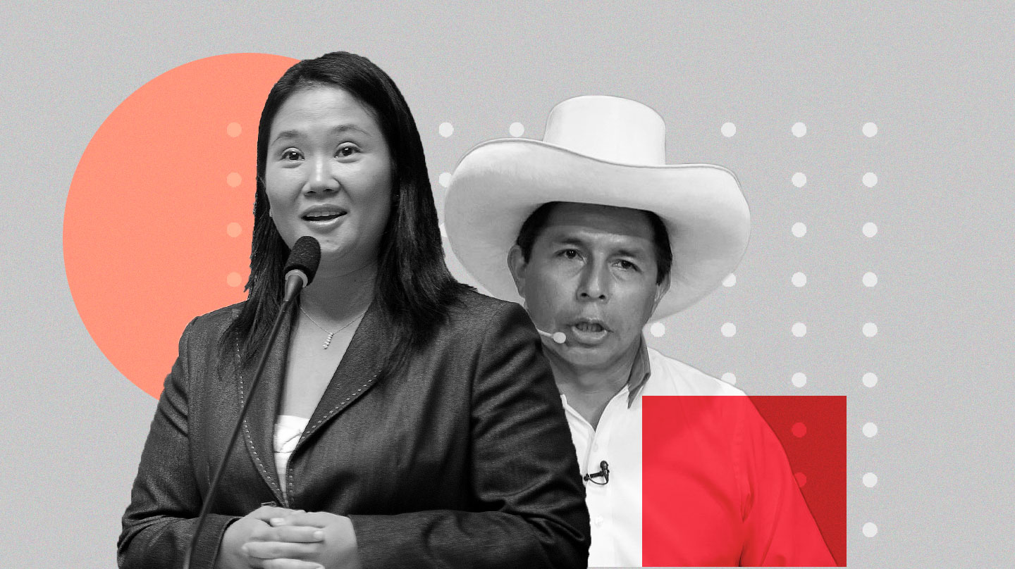 Imagen de los candidatos electorales en Perú keiko Fujimori y Pedro Castillo