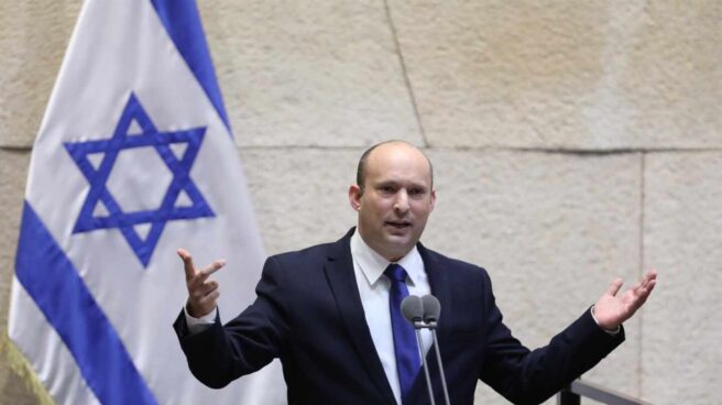 Naftali Bennett, durante su discurso de investidura.