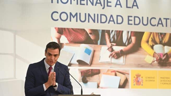 Pedro Sánchez, en un acto en Moncloa.