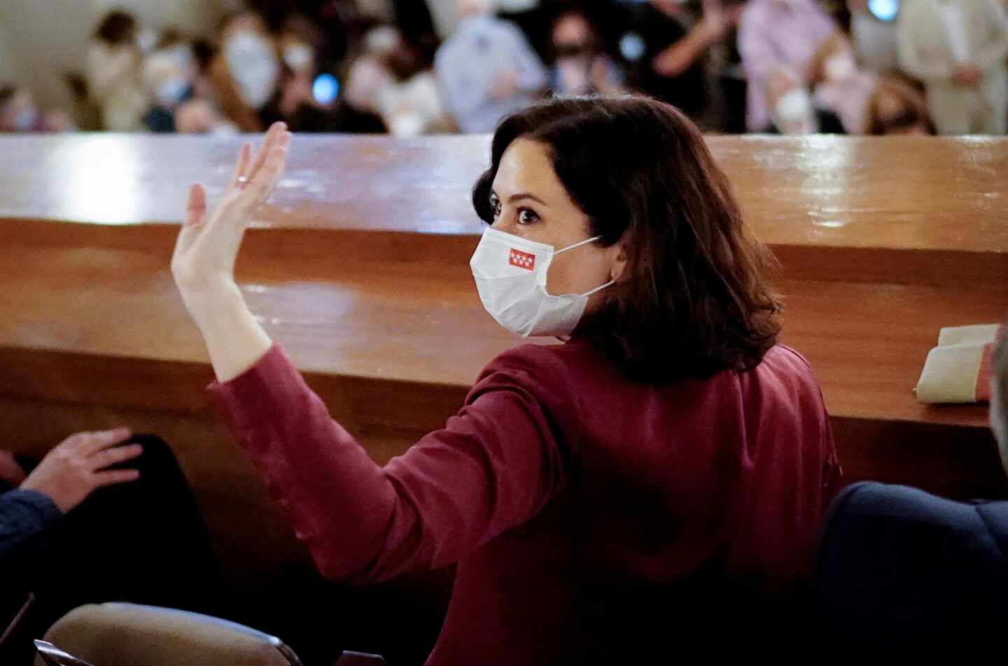 La presidenta de la Comunidad de Madrid, Isabel Díaz Ayuso, en el concierto de Plácido Domingo.