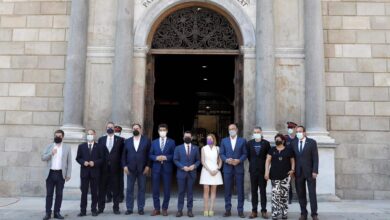 "Vuestra libertad nos hace más fuertes" dice Aragonès al homenajear a los presos en el Palau