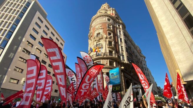 Concentración de trabajadores de CaixaBank.