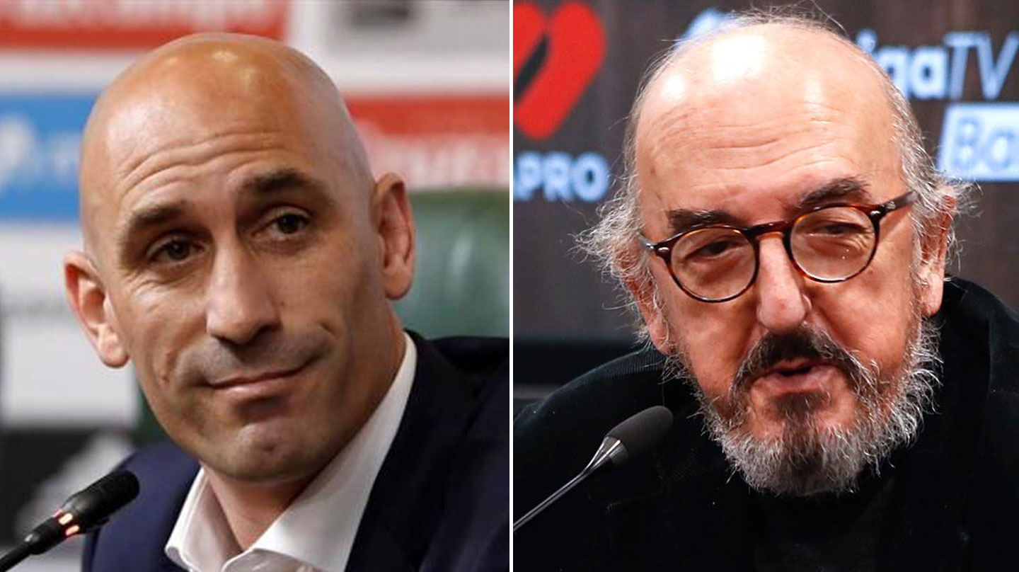 Luis Rubiales (RFEF) y Jaume Roures (Grupo Mediapro).