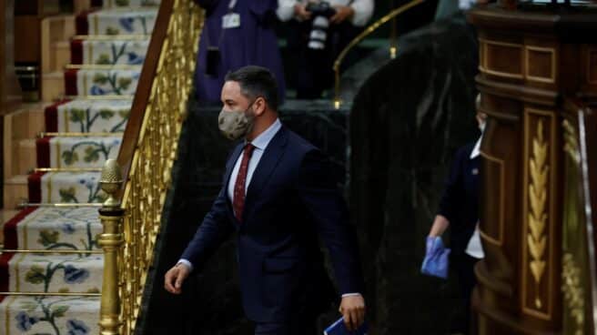El líder de Vox, Santiago Abascal, en el Congreso.