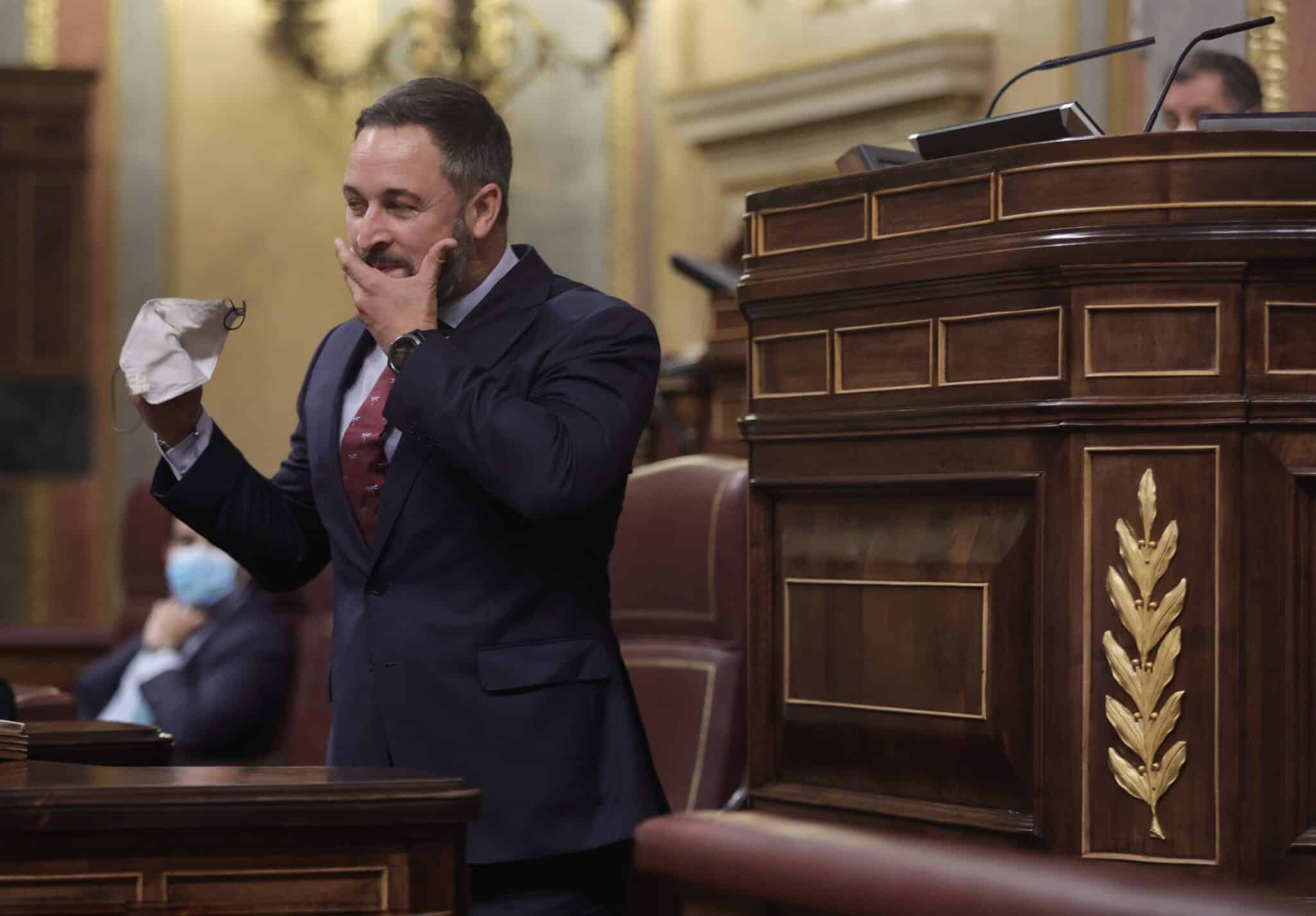 El líder de Vox, Santiago Abascal, en el Congreso.