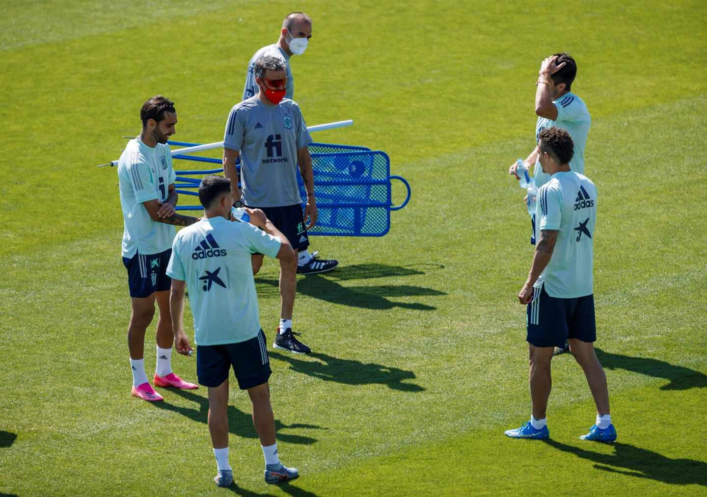 Entrenamiento de la 'burbuja paralela' de la selección española de fútbol.