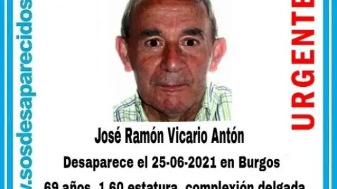 Solicitan colaboración ciudadana para encontrar a un hombre de 69 años desaparecido en Burgos