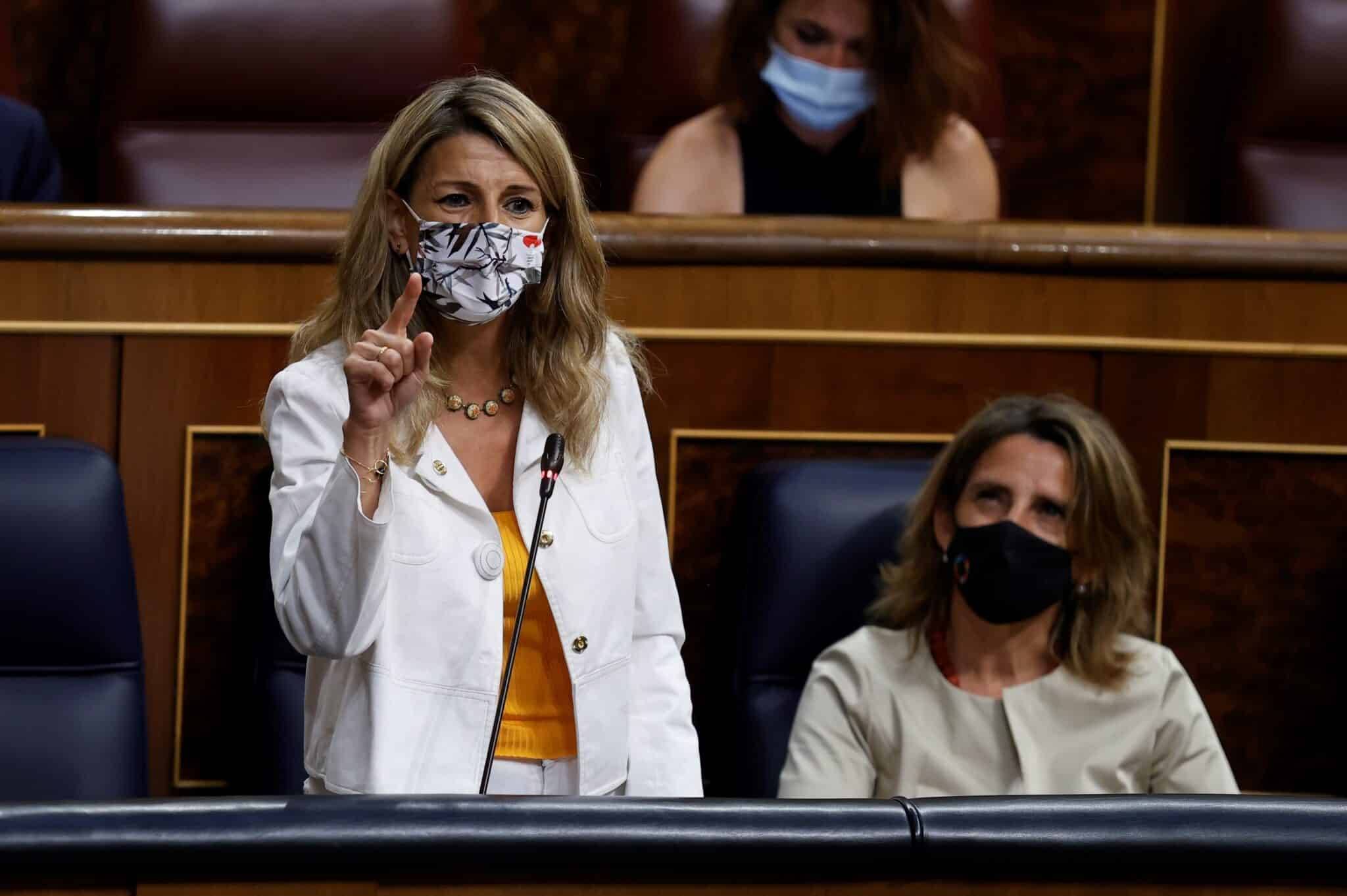 La ministra de Trabajo, Yolanda Díaz, en el Congreso.