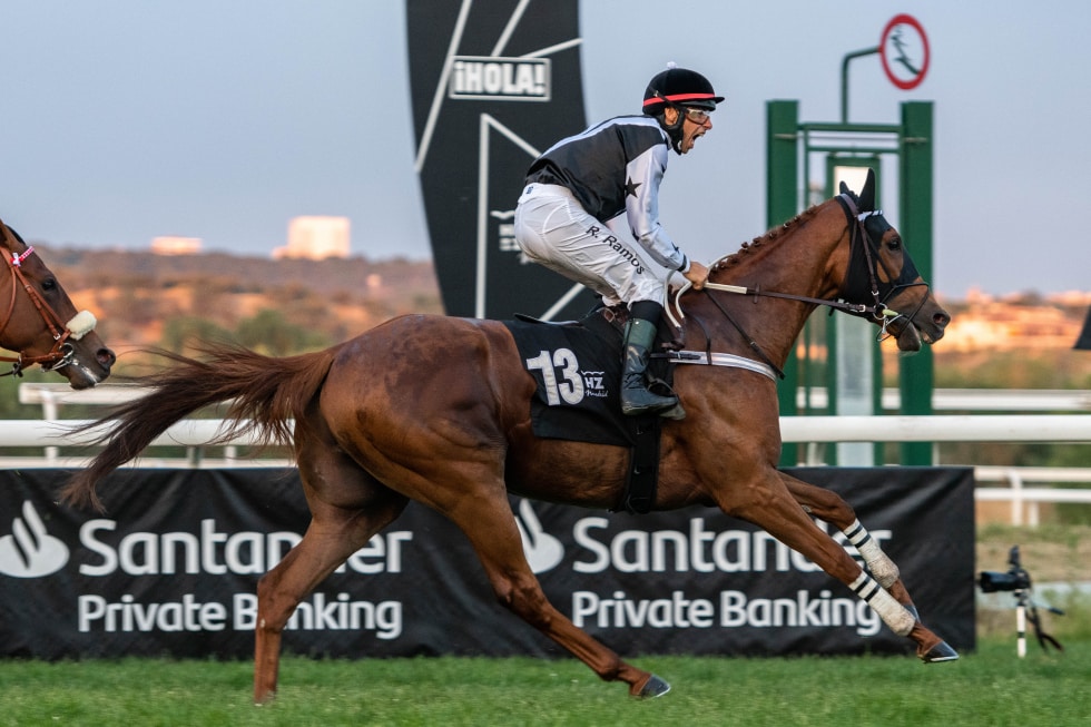 Un jinete en el Hipódromo de La Zarzuela.