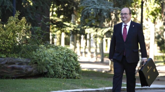 Iceta dejará la primera secretaría del PSC tras siete años al frente El ministro de Cultura y Deporte, Miquel Iceta, a su llegada al Palacio de la Moncloa.