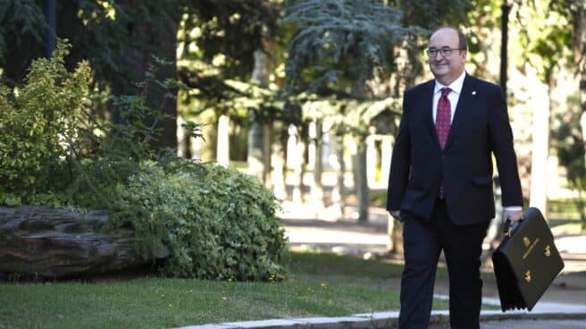 El ministro de Cultura y Deporte, Miquel Iceta, a su llegada al Palacio de la Moncloa.