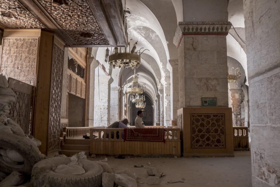 Interior de la Gran Mezquita de los Omeyas de Alepo
