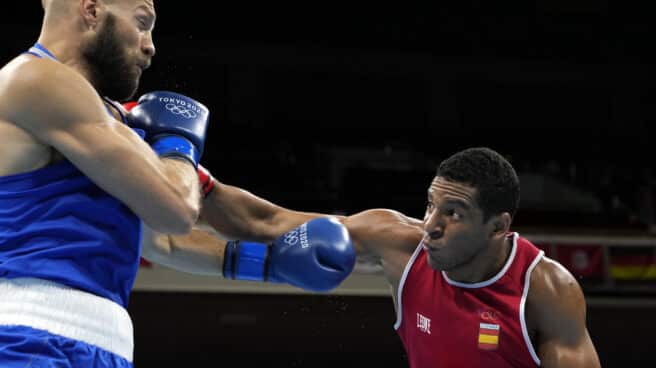 Enmanuel Reyes, durante su combate de octavos de final