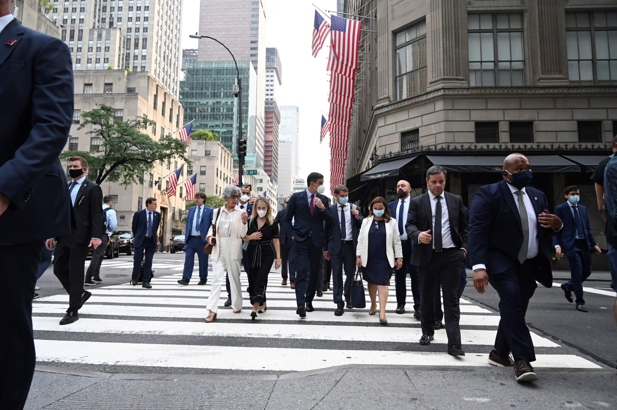 Pedro Sánchez pasea por Nueva York.