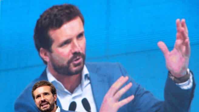 El líder del Partido Popular, Pablo Casado, clausura el último congreso del PP de Galicia.