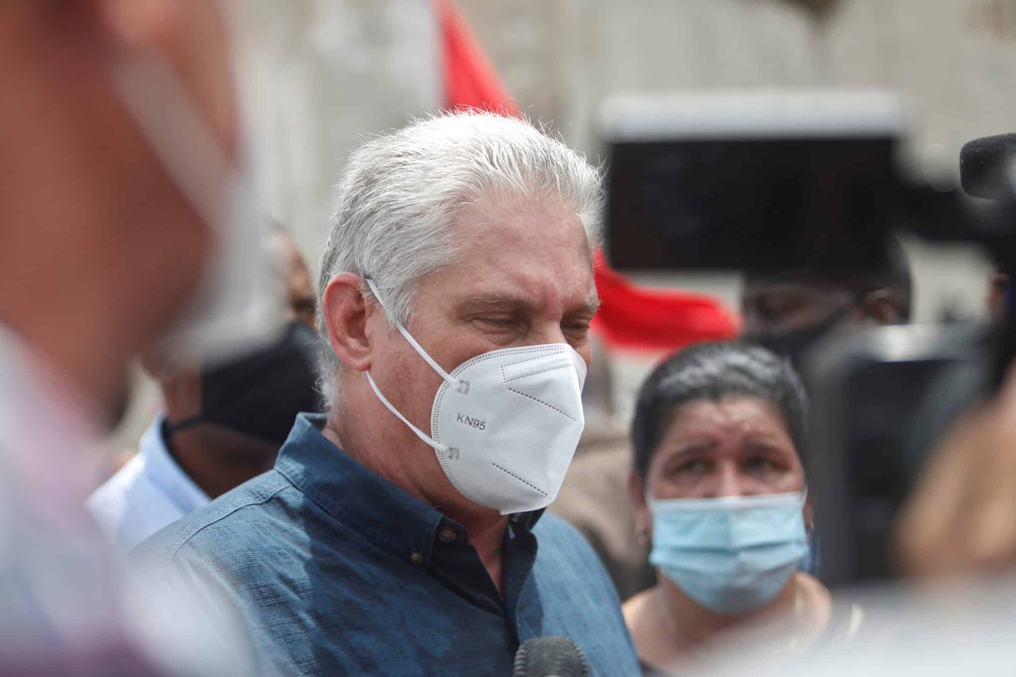 El presidente de Cuba, Miguel Díaz-Canel, en San Antonio de los Baños