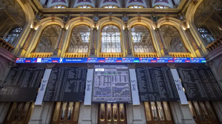 Imagen del interior de la Bolsa de Madrid