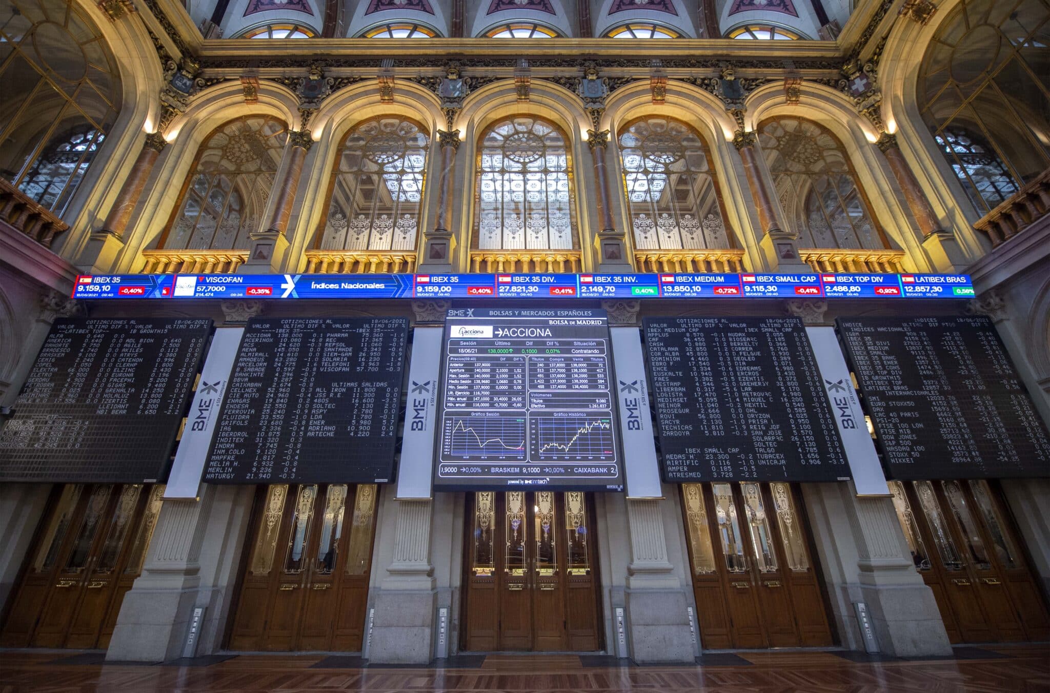 Imagen del interior de la Bolsa de Madrid