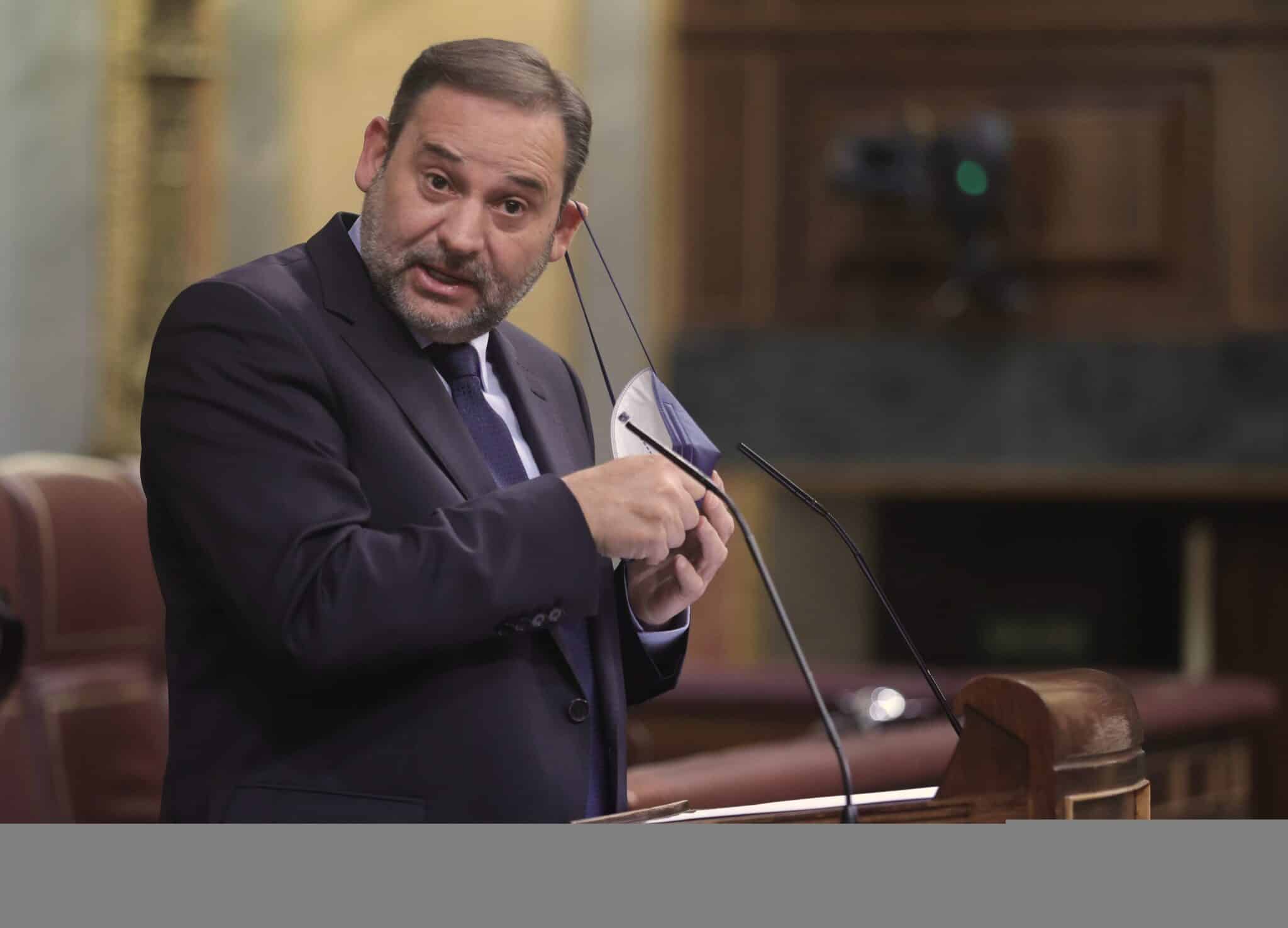 José Luis Ábalos interviene en el Congreso de los Diputados.