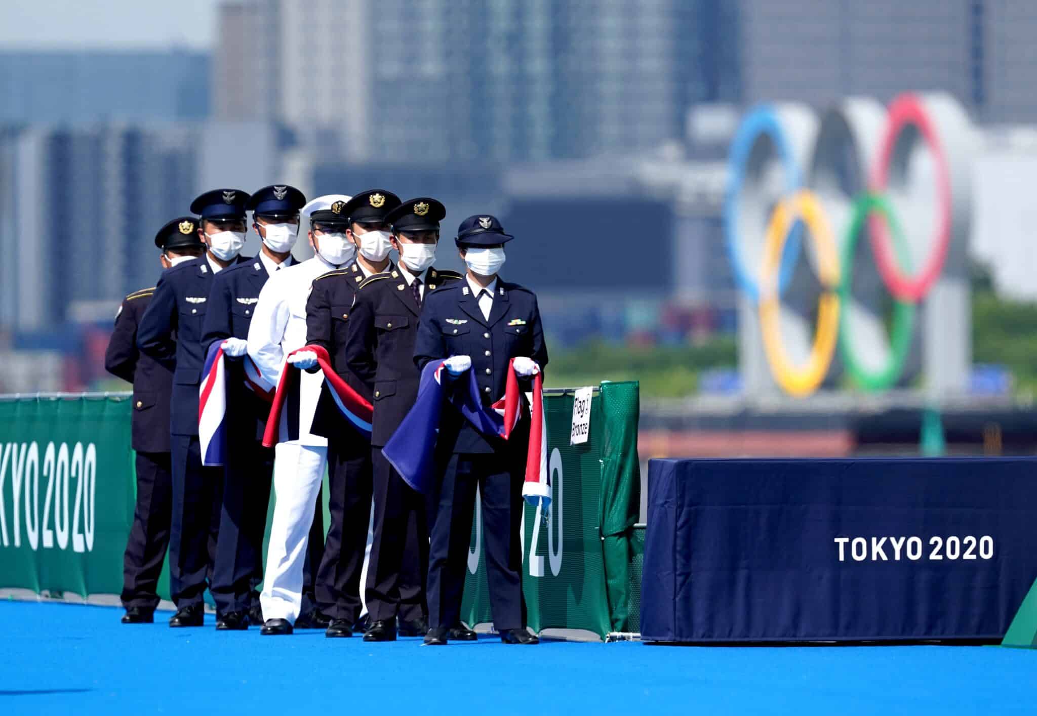 Ceremonia de entrega de medallas en los Juegos Olímpicos de Tokio.