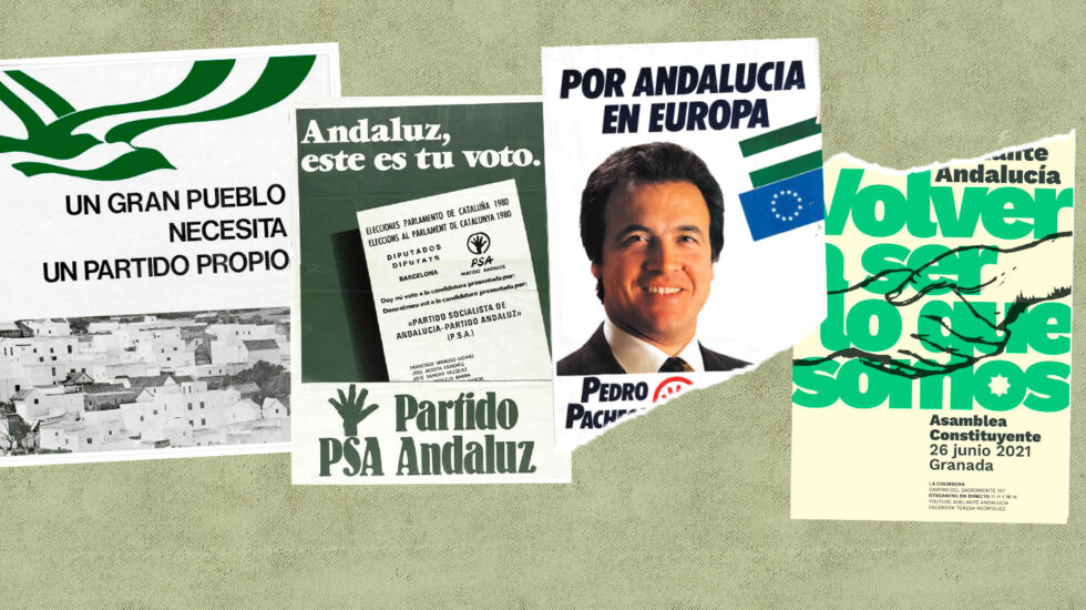 Evolución de los carteles del nacionalismo andaluz, del PSA a Adelante Andalucía