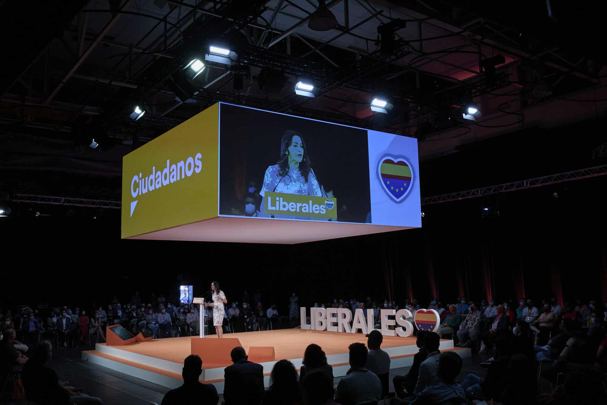 La presidenta de Ciudadanos, Inés Arrimadas, durante el acto de clausura de la convención política del partido.