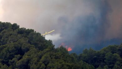 Dos municipios confinados por el incendio en Santa Coloma de Queralt (Tarragona)