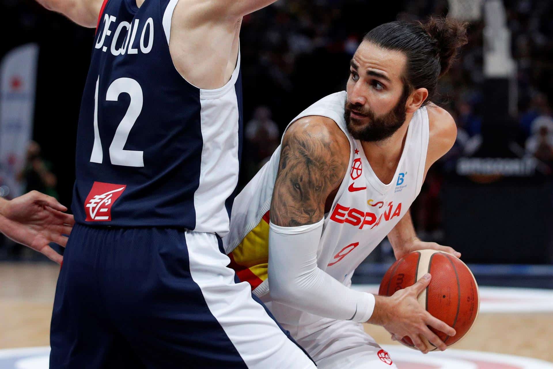 Ricky Rubio, durante un partido de preparación de España para los Juegos Olímpicos.