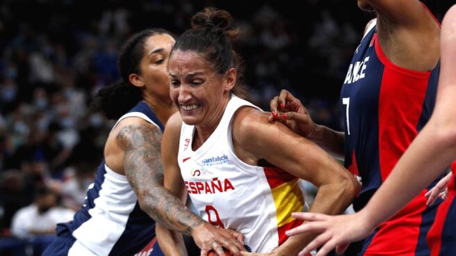 Laia Palau, durante un partido de preparación de España para los Juegos Olímpicos de Tokio.