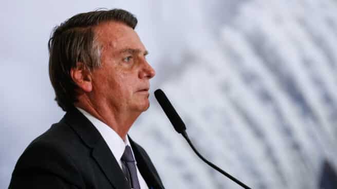 El presidente de Brasil, Jair Bolsonaro, durante un evento en el Palacio de Planalto (Brasilia)