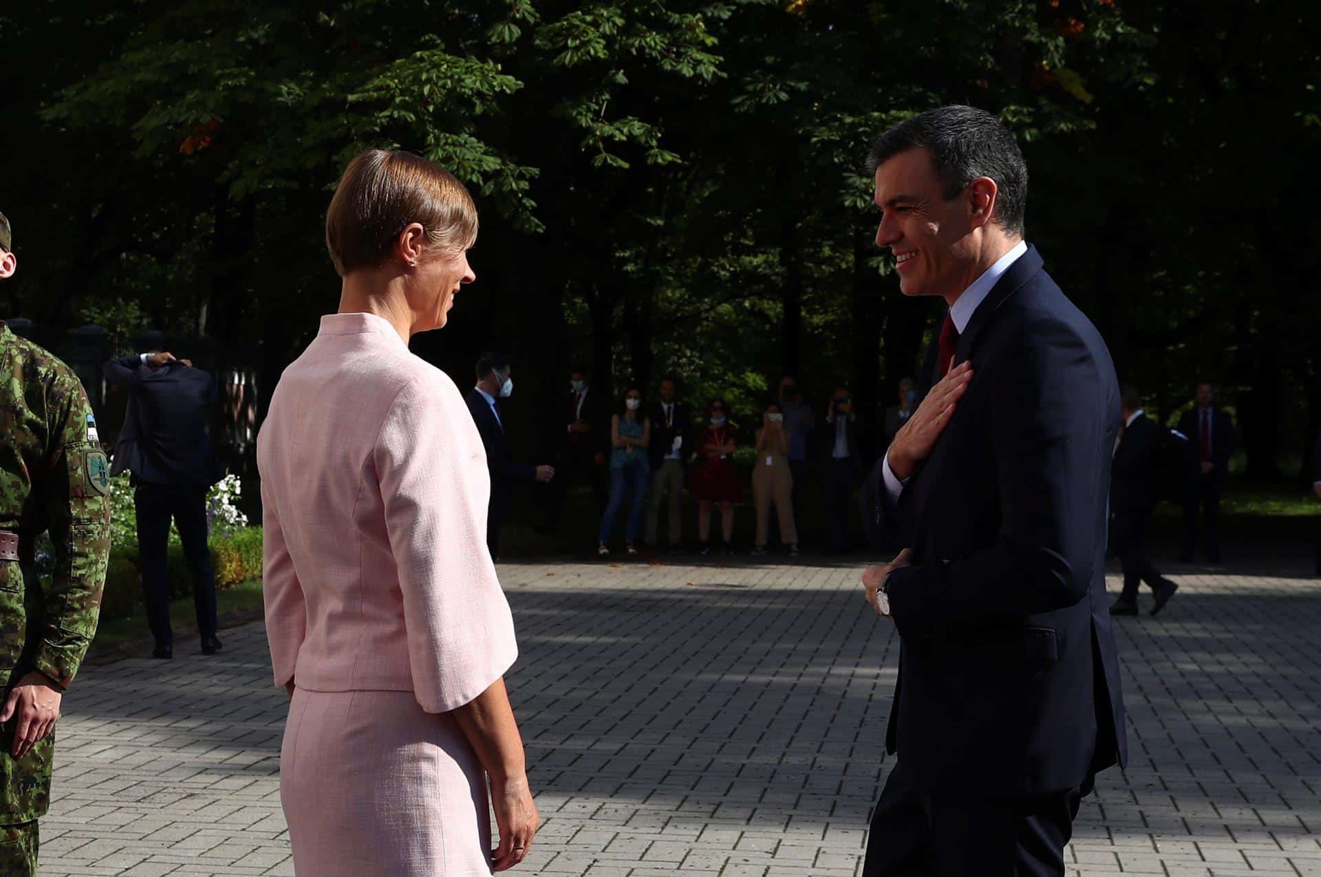 Pedro Sánchez, durante su viaje oficial a Estonia.