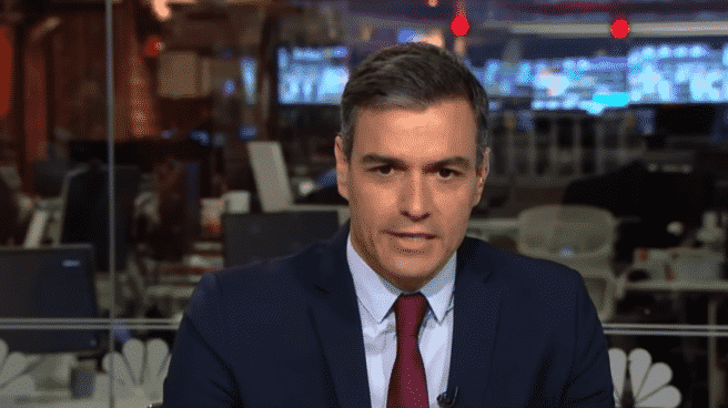 Pedro Sánchez es entrevistado en el programa Morning Joe de la cadena MSNBC.