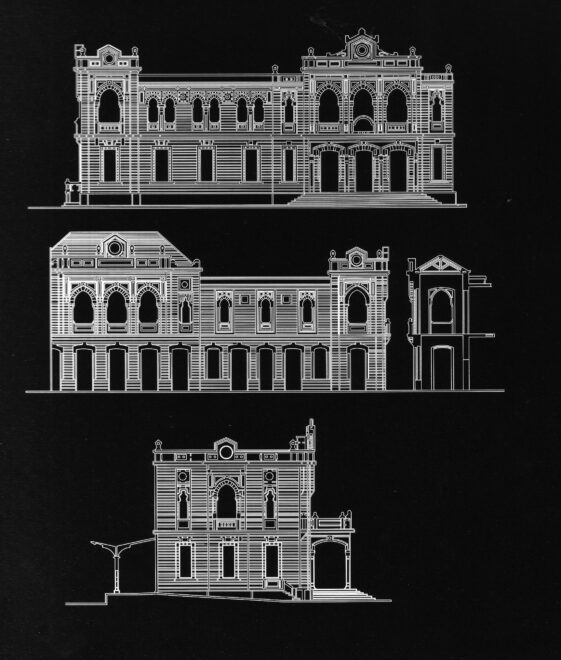 Plano de la estación de Hiyaz, en Damasco, diseñada por Fernando de Aranda. Es uno de los edificios más bellos de principios del siglo XX en Damasco