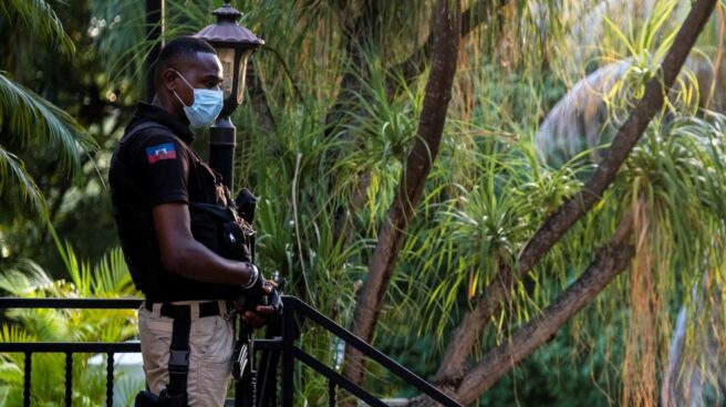 police-security-is-seen-during-the-haitis-interim-prime-minister-claude-joseph-news-conference-in-port-au-prince