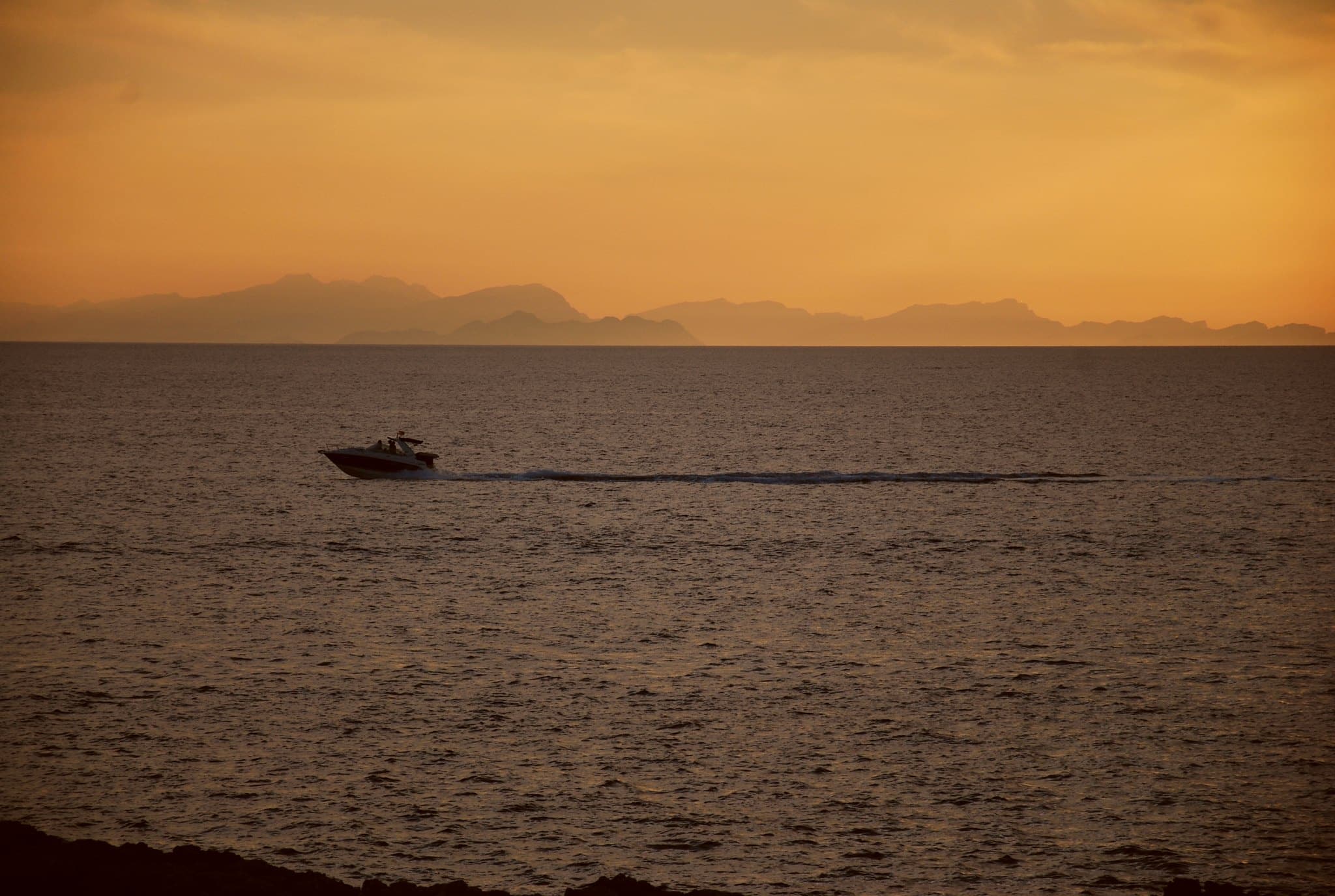 Atardecer en playa española