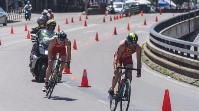 El triatlón será una de las bazas de España en los Juegos Olímpicos de Tokio. En la imagen, una prueba de la Copa del Mundo en Madrid.