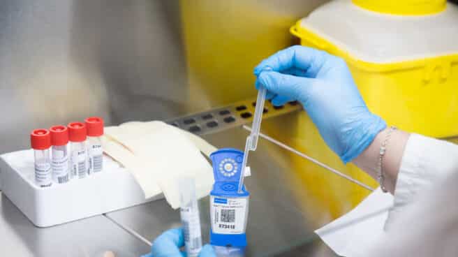 Una investigadora trabaja en la secuenciación de las muestras de coronavirus.